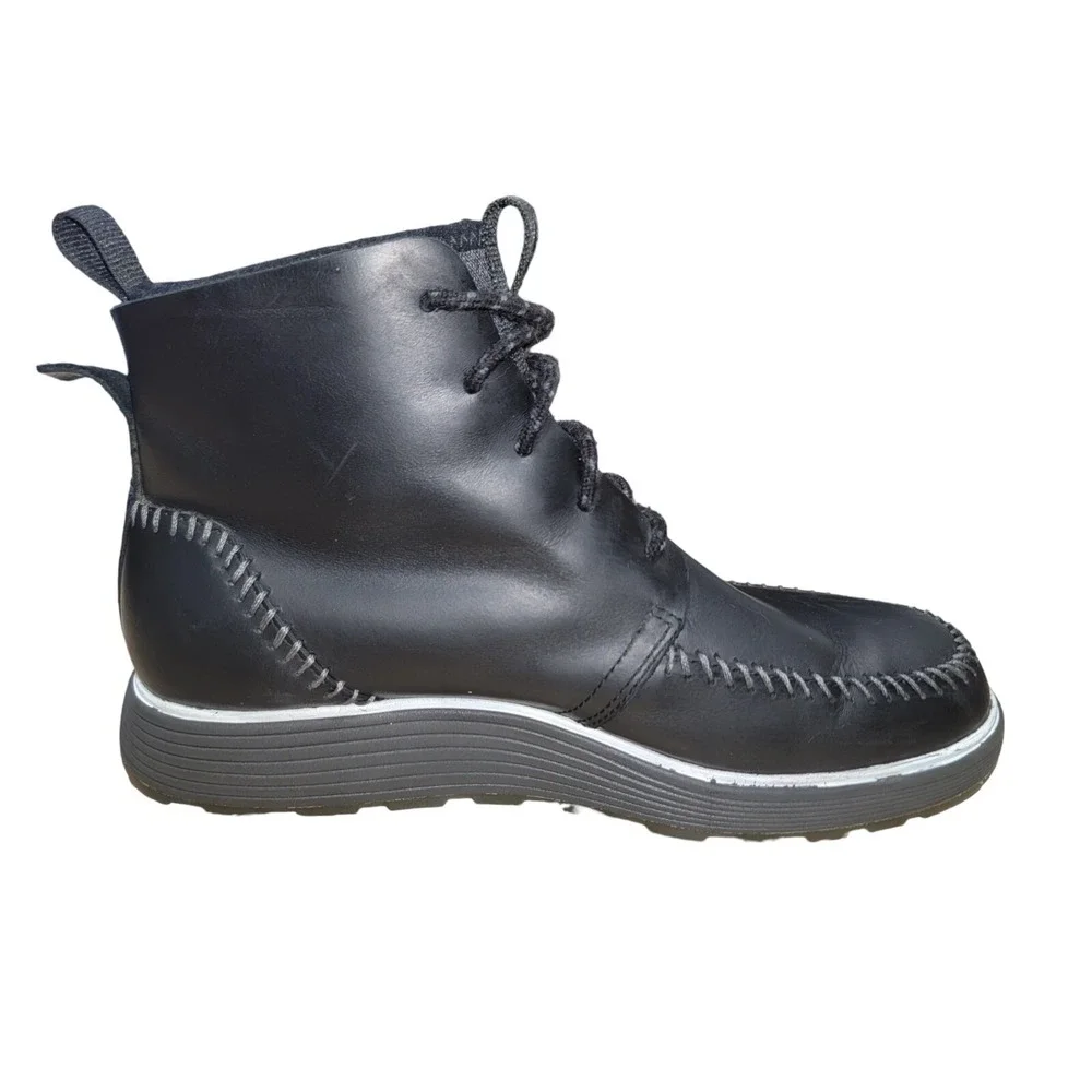 Chaco Dixon Men's Black Leather Mid Casual Comfort Chukka Boots Size 8 - Picture 8 of 11